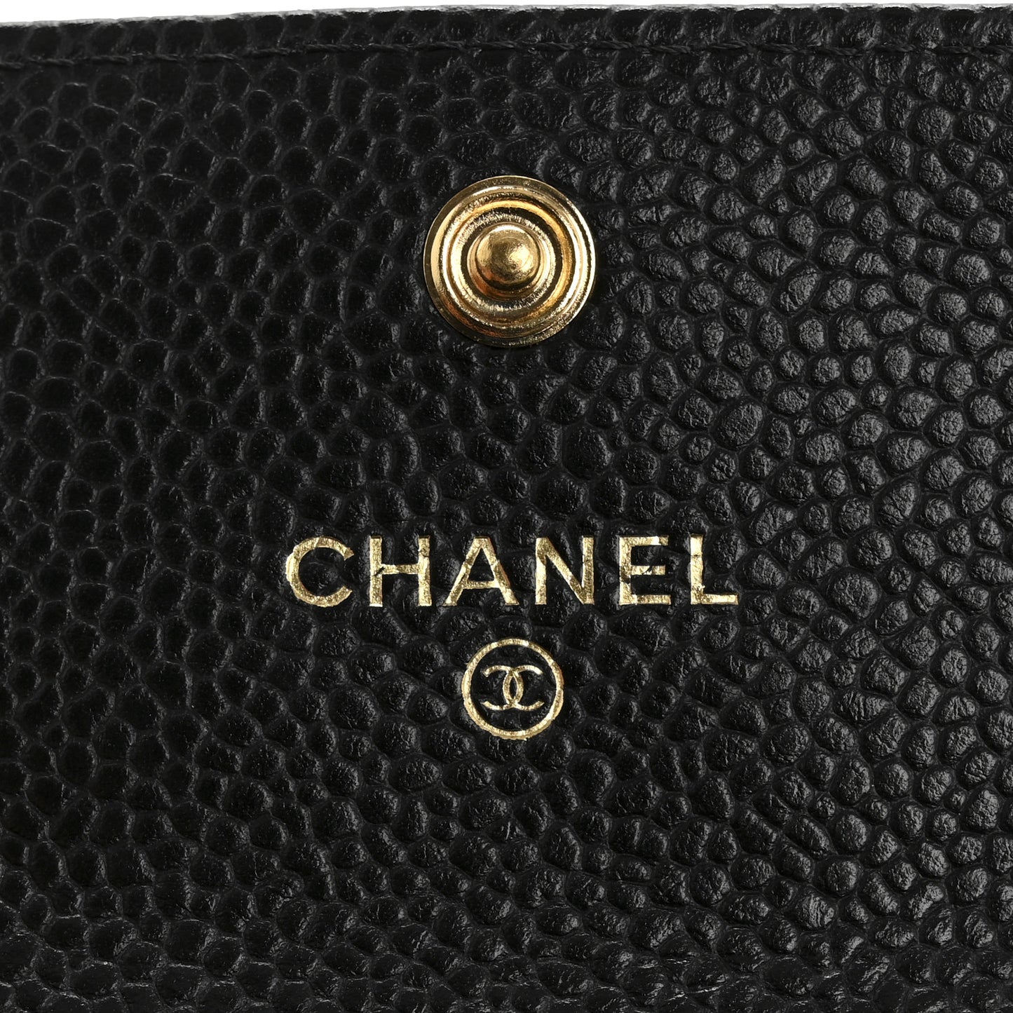 Caviar Quilted Flap Card Holder Black