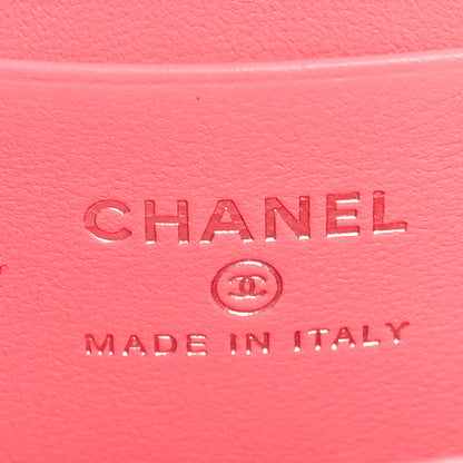 Chanel Lambskin Crystal Star Quilted Studded CC Zip Around Card Holder Wallet Pink 6 of 9