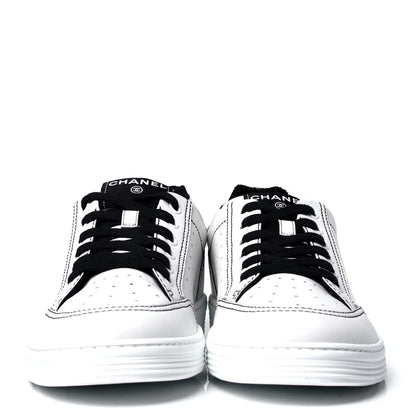 Chanel Calfskin Womens Logo Sneakers 40 White Black 2 of 6