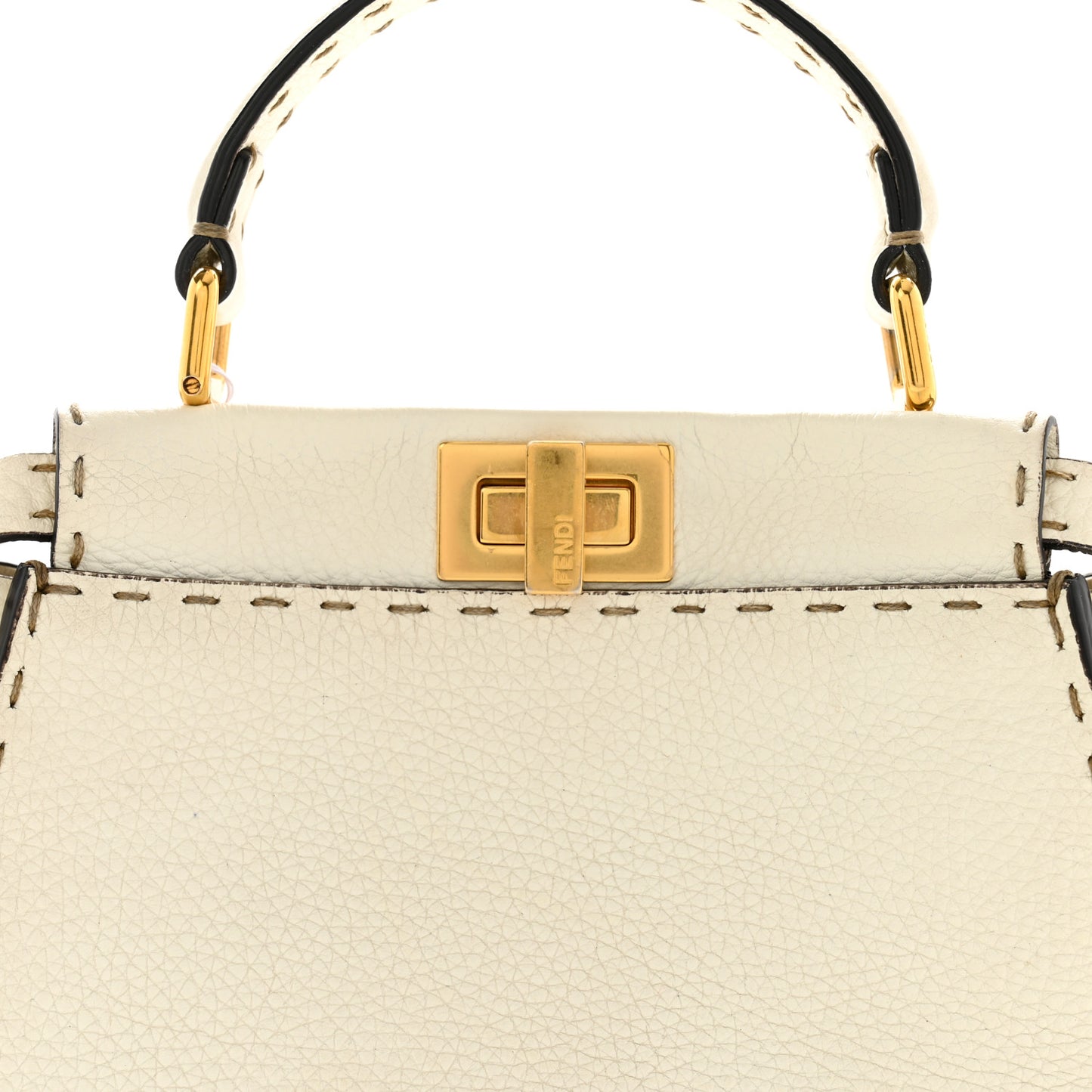 Cuoio Romano Selleria Mini Peekaboo Iconic Satchel White
