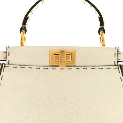 Fendi Cuoio Romano Selleria Mini Peekaboo Iconic Satchel White 8 of 13