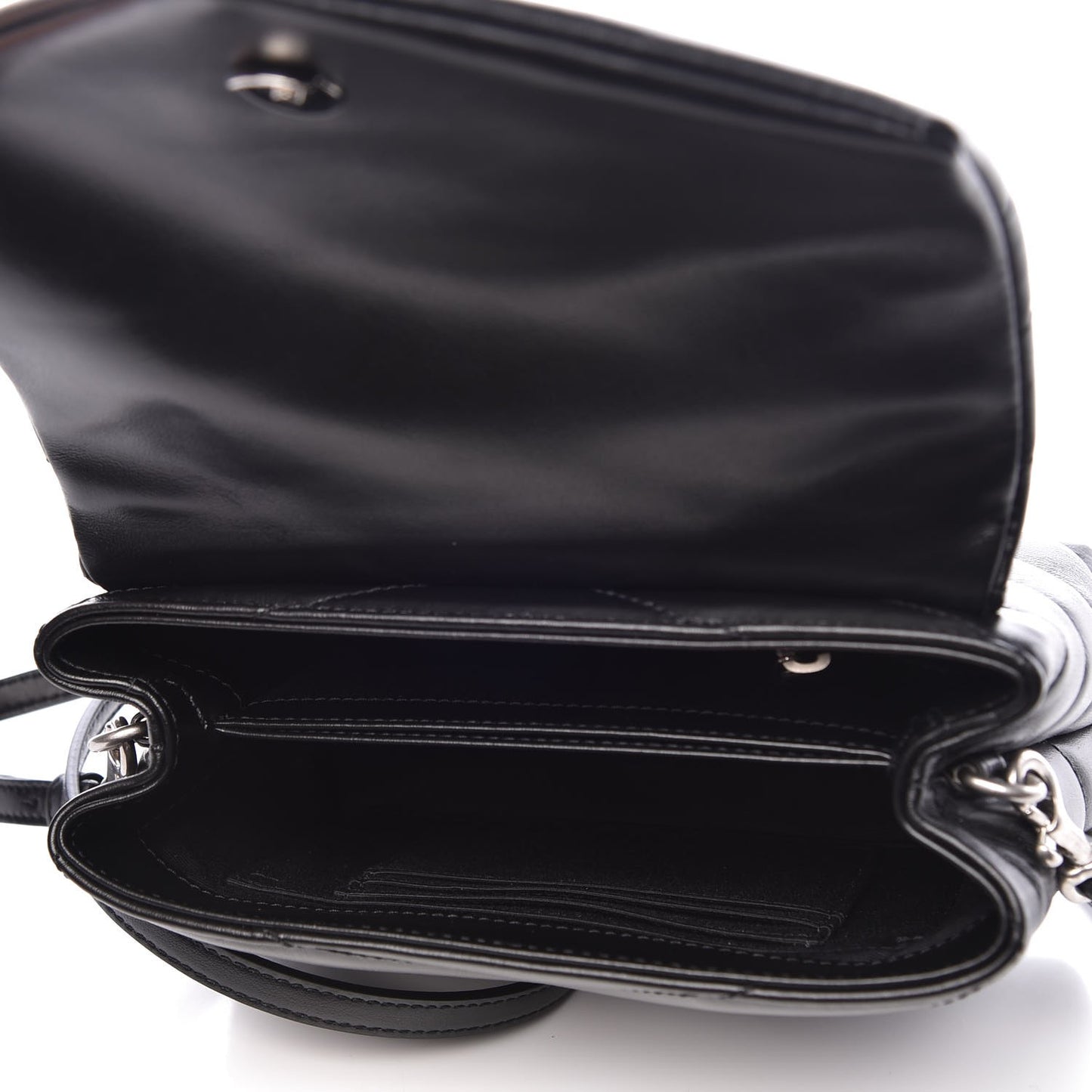 Calfskin Y Quilted Monogram Toy Loulou Crossbody Bag Black