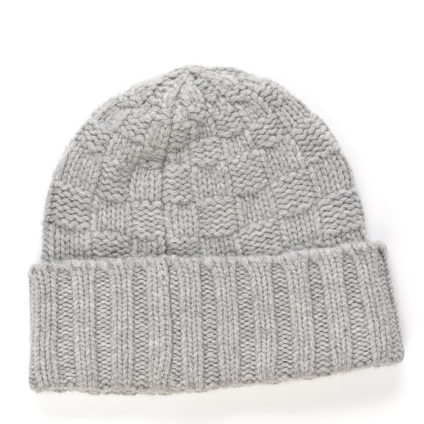 Cashmere Damier Helsinki Beanie Hat Grey