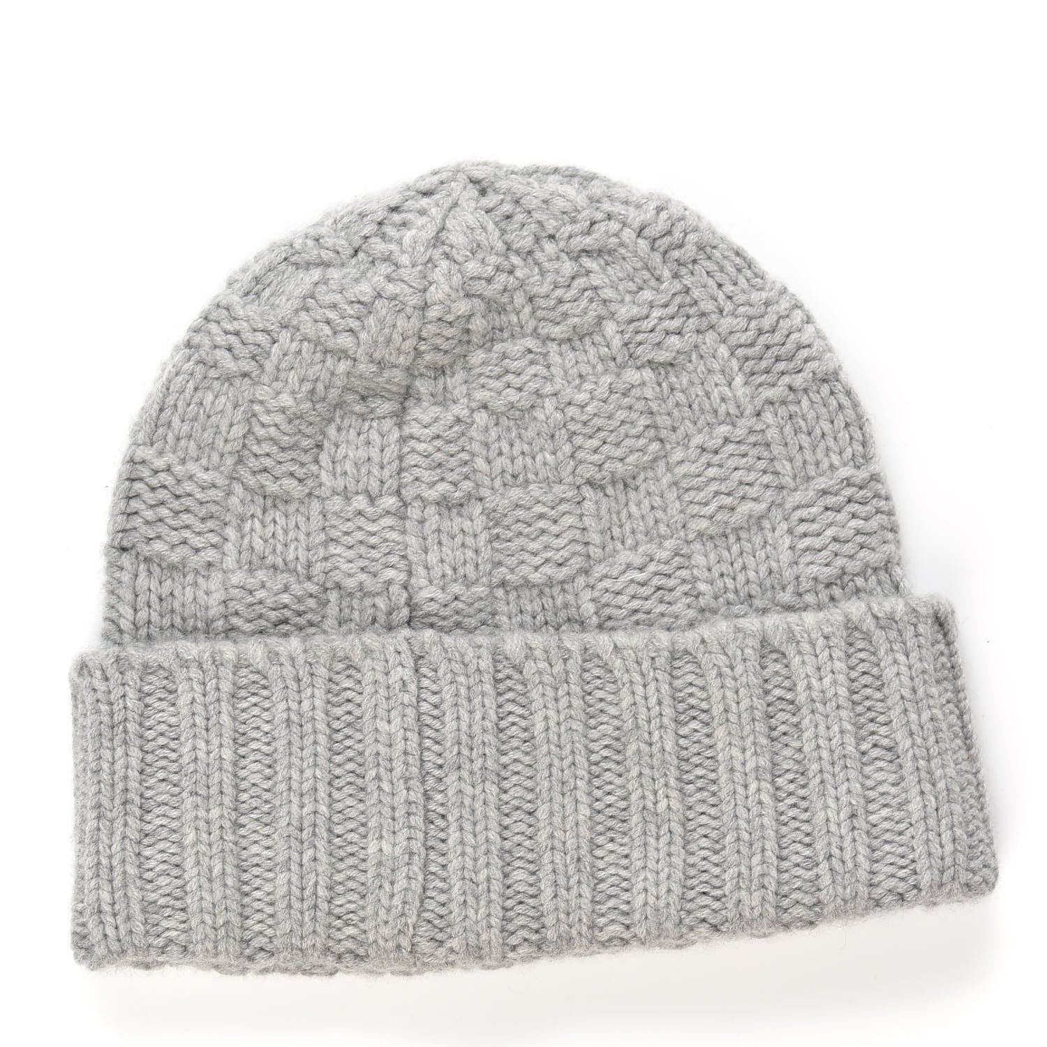 Louis Vuitton Cashmere Damier Helsinki Beanie Hat Grey 3 of 4