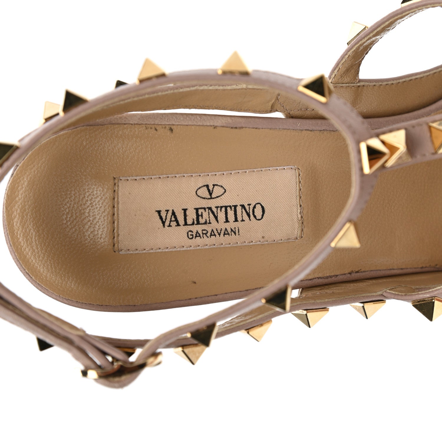Valentino Garavani Patent Nappa Rockstud Ankle Strap 100mm Pumps 39 Poudre 7 of 9