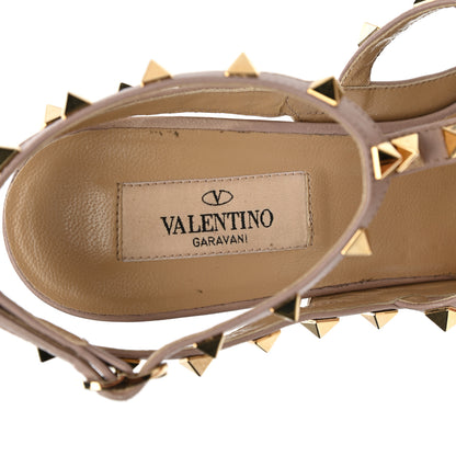 Valentino Garavani Patent Nappa Rockstud Ankle Strap 100mm Pumps 39 Poudre 7 of 9
