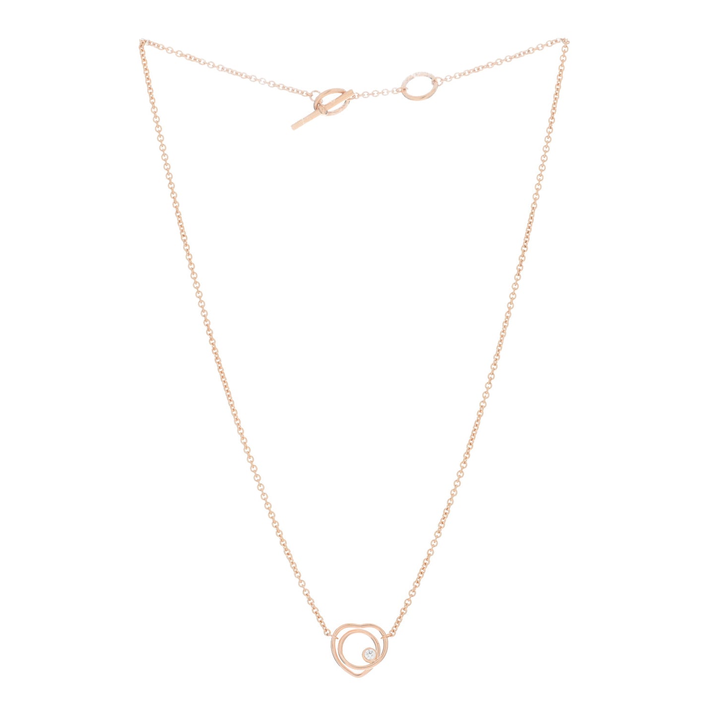 18K Rose Gold Diamond TPM Vertige Coeur Necklace SH