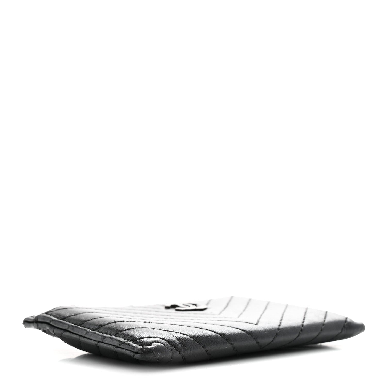Chanel Lambskin Chevron Quilted Card Holder Black 4 of 8