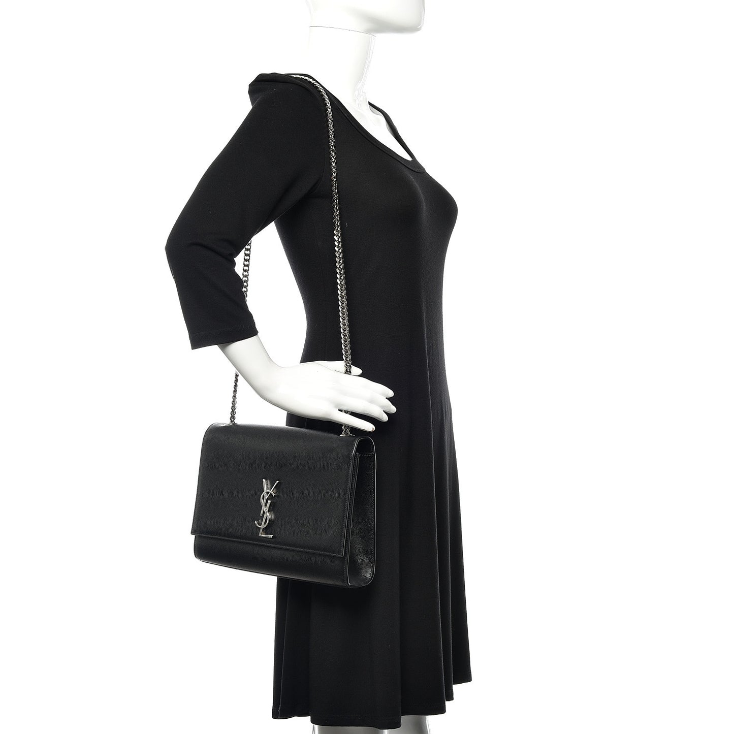 Grain De Poudre Large Classic Monogram Kate Satchel Black