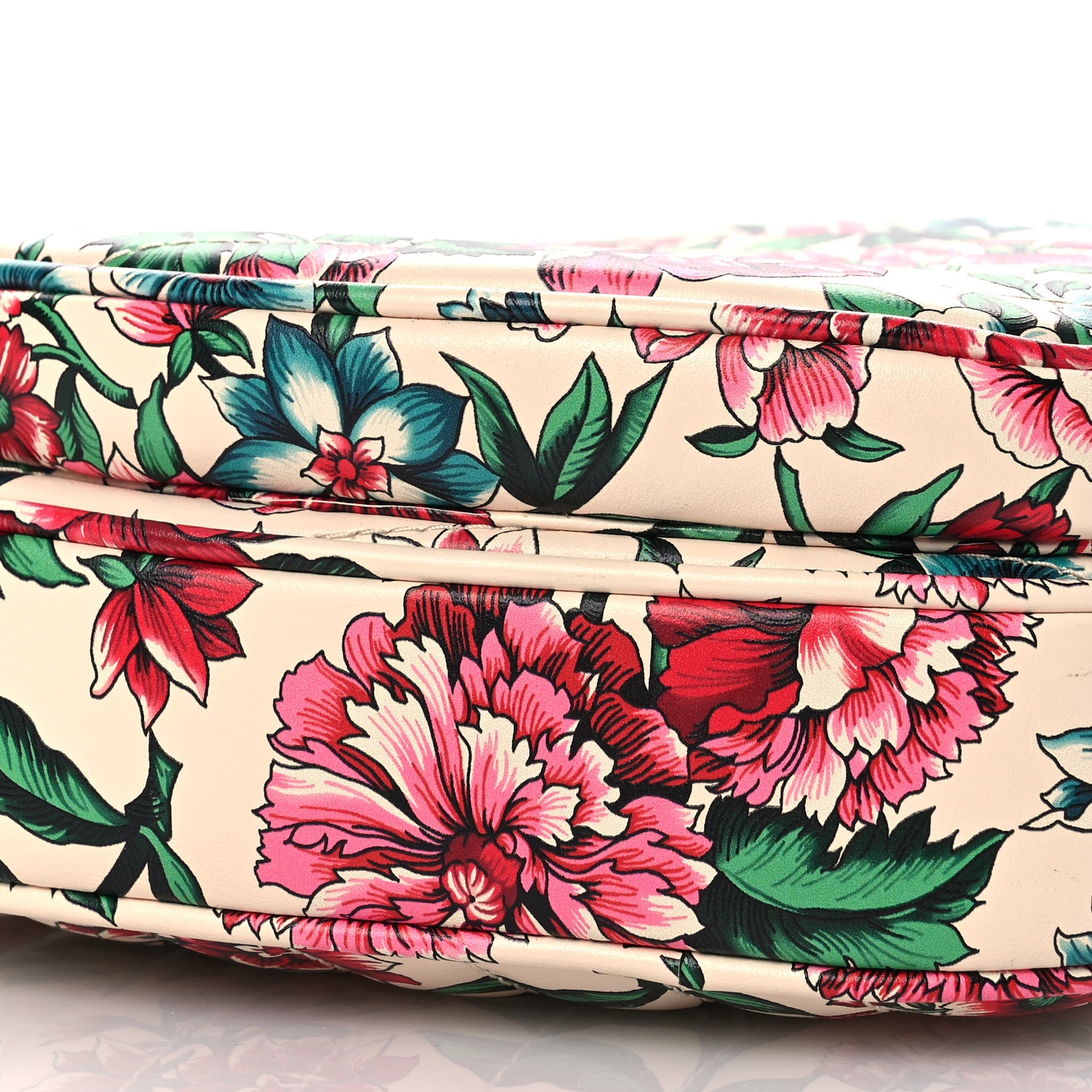 Gucci Calfskin Brit Roses Print Matelasse Diagonal Mini Interlocking G Heart Shoulder Bag Multicolor 10 of 11