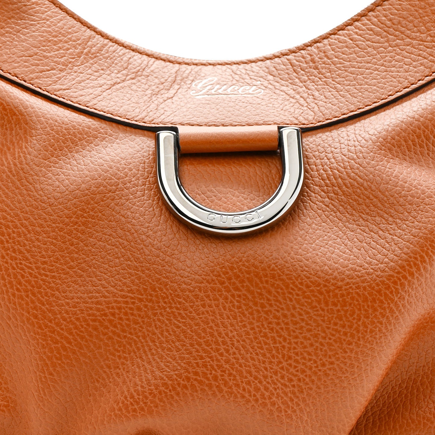 Calfskin Large D Gold Ring Hobo Brown