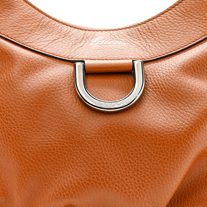 Gucci Calfskin Large D Gold Ring Hobo Brown 8 of 10
