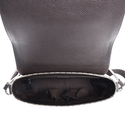 Gucci Monogram Flap Messenger Bag Beige Dark Brown 5 of 7