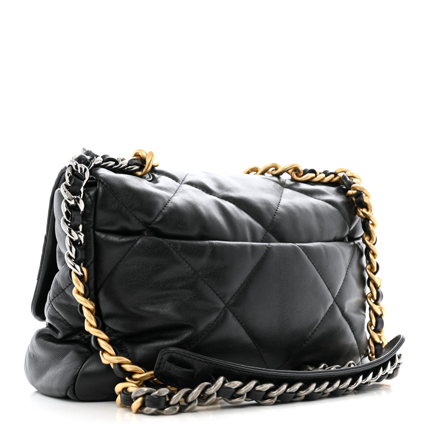 Goatskin Quilted Large Chanel 19 Flap Black
