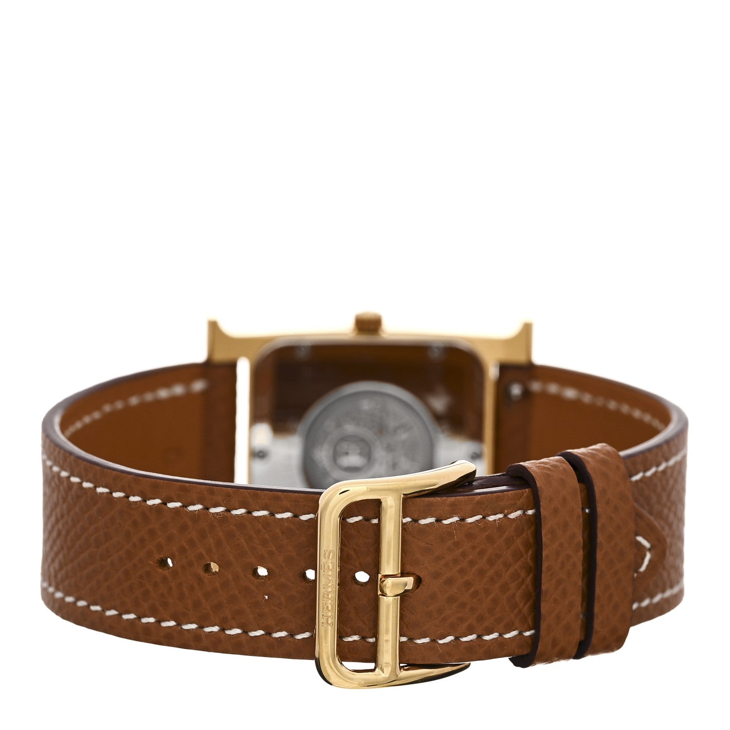 Hermes Stainless Steel Epsom 26mm Heure H Hour Quartz Watch Gold 3 of 4