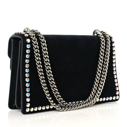 Gucci Suede Crystal Small Dionysus Shoulder Bag Black 3 of 13