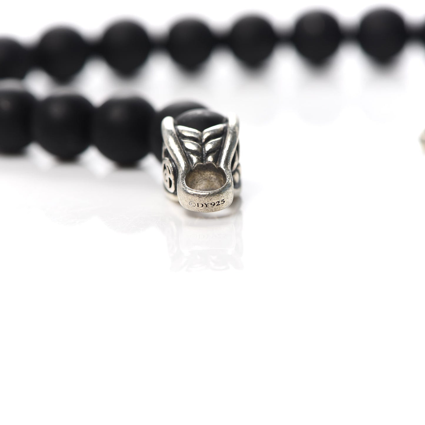 Sterling Silver Black Onyx 8mm Spiritual Beads Bracelet