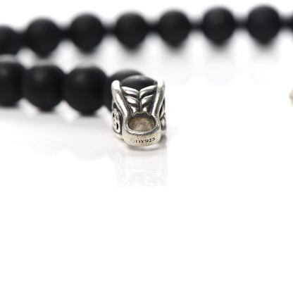 David Yurman Sterling Silver Black Onyx 8mm Spiritual Beads Bracelet 4 of 4
