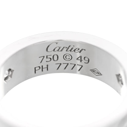 Cartier 18K White Gold 3 Diamond 5.5mm LOVE Ring 49 5 4 of 4