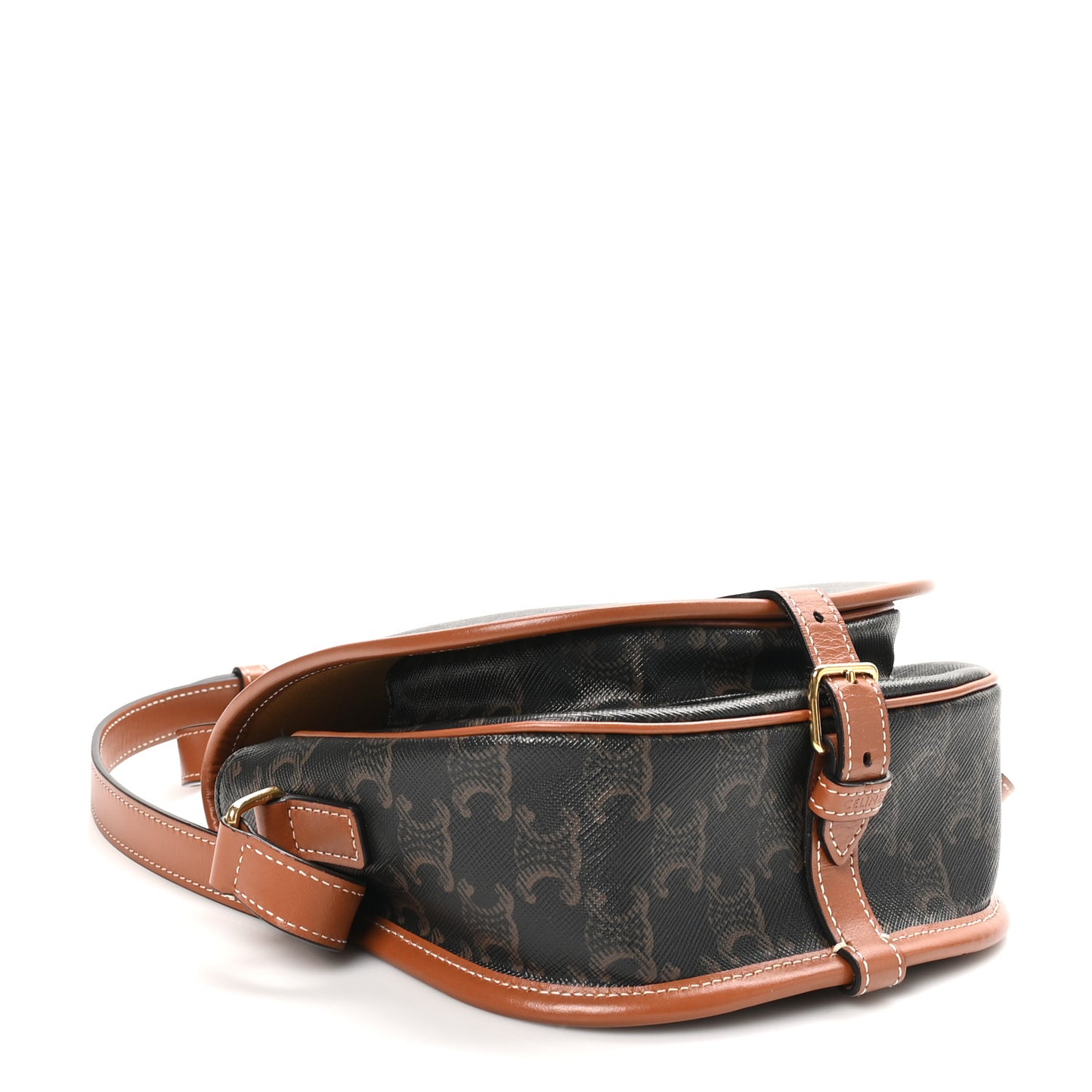 Triomphe Canvas Medium Folco Bag Tan