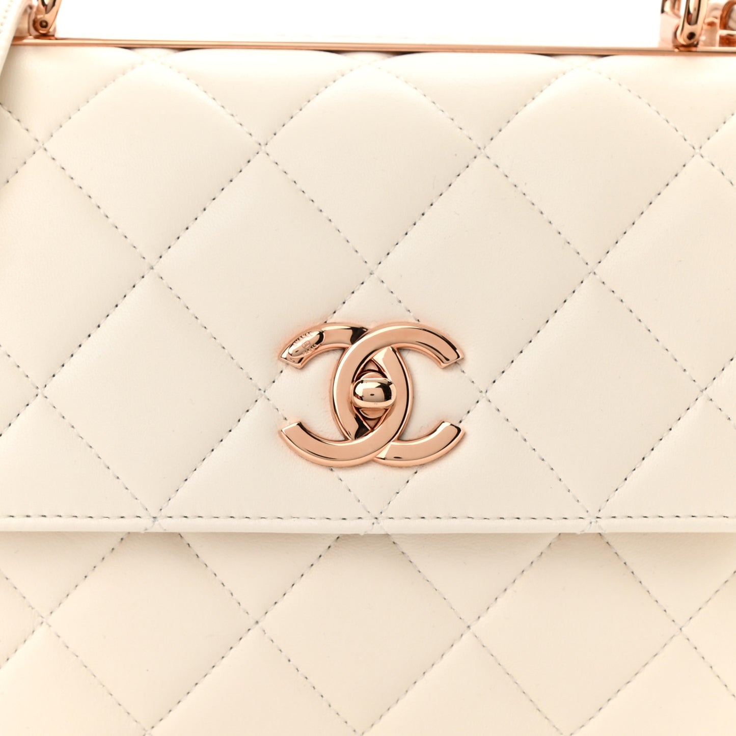 Lambskin Quilted Small Trendy CC Dual Handle Flap Bag White