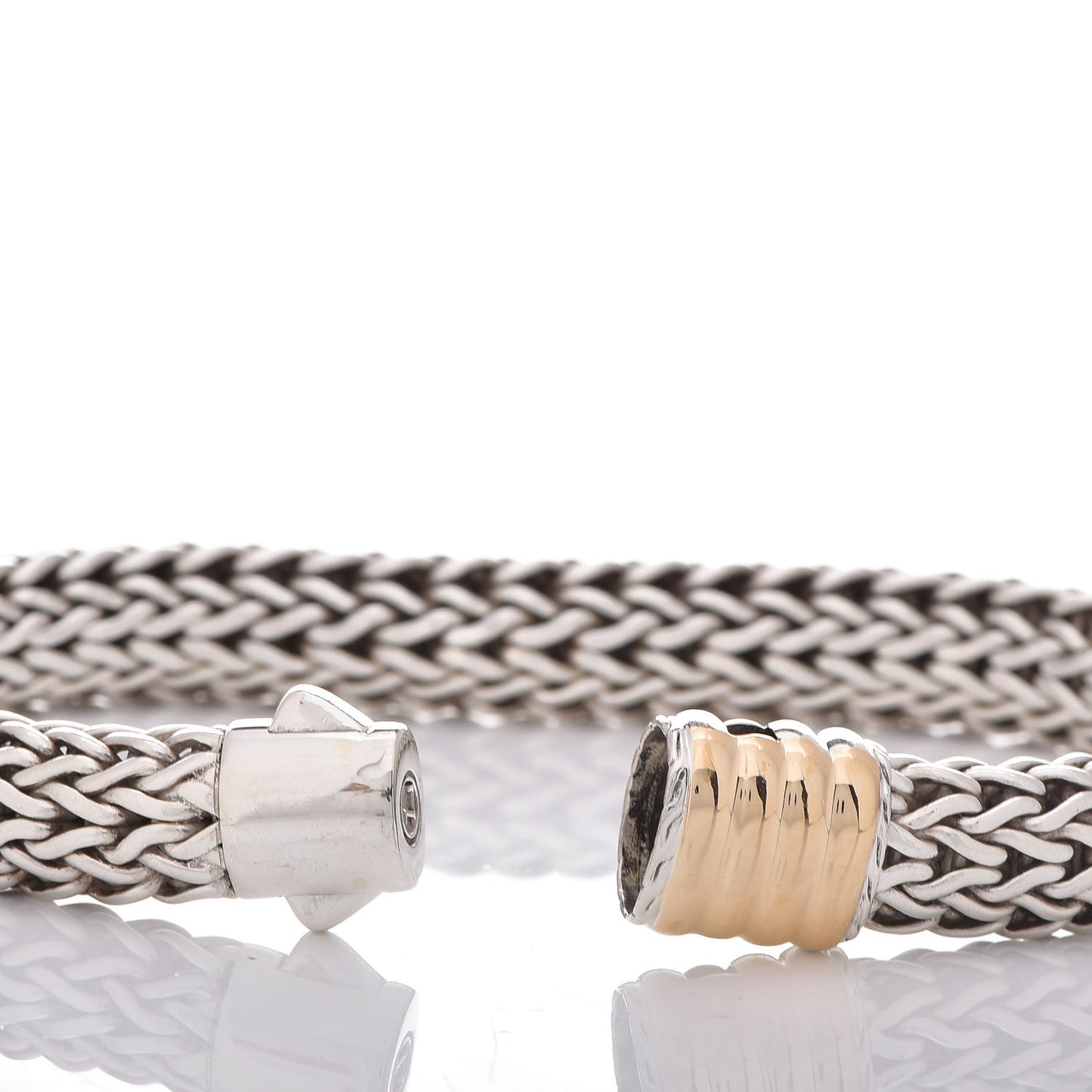 Sterling Silver 18K Yellow Gold 11mm Classic Chain Bracelet