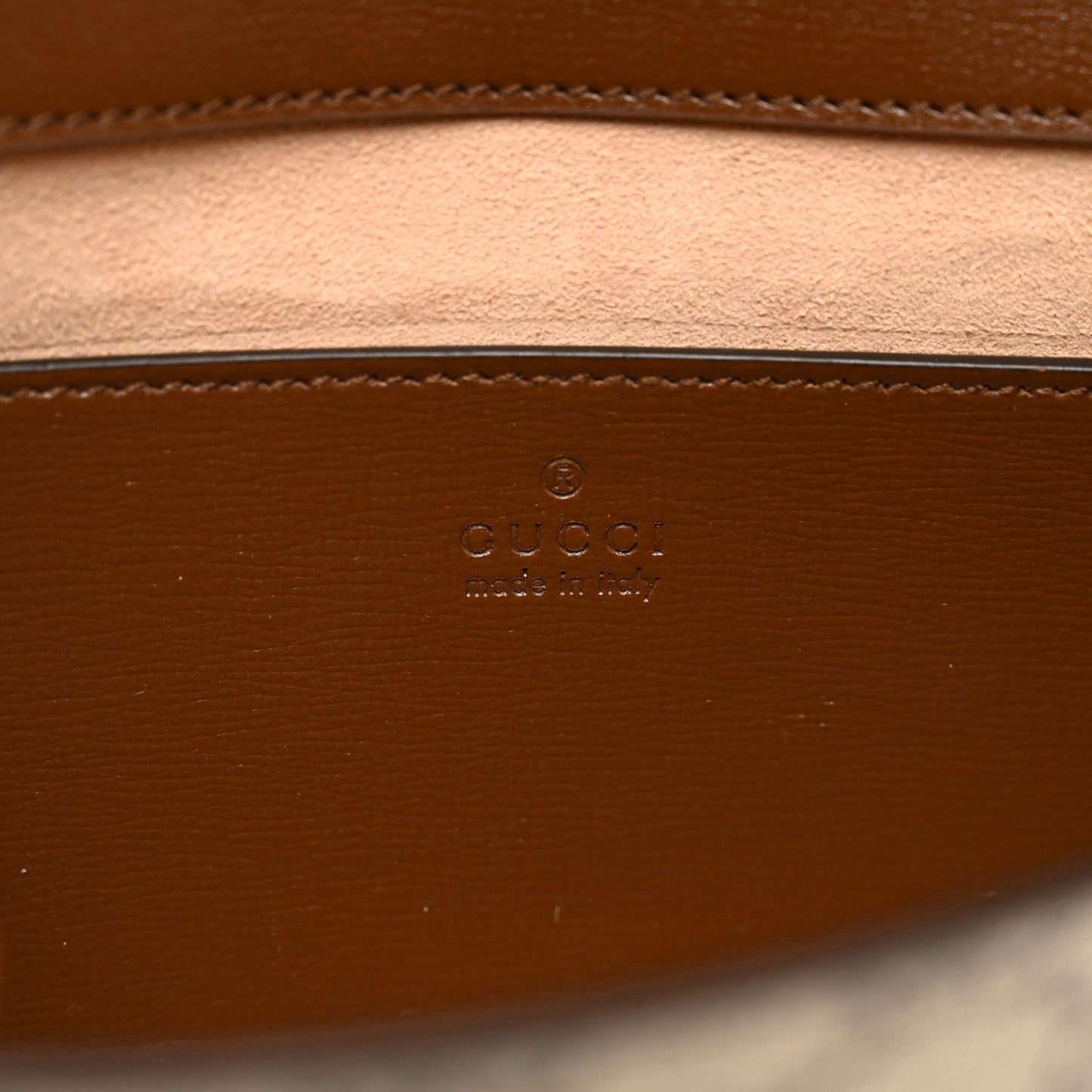GG Supreme Monogram Azalea Calfskin Web Small Horsebit 1955 Crossbody Bag Beige Ebony Brown Sugar