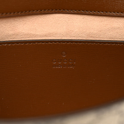 Gucci GG Supreme Monogram Azalea Calfskin Web Small Horsebit 1955 Crossbody Bag Beige Ebony Brown Sugar 7 of 11
