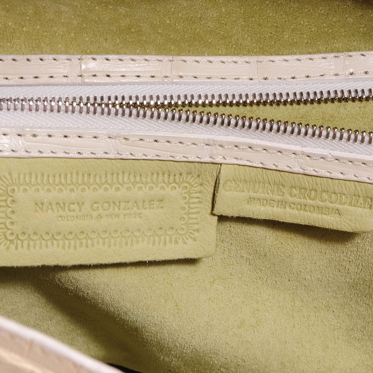 Nancy Gonzalez Crocodile Leaf Tote Sand 6 of 7