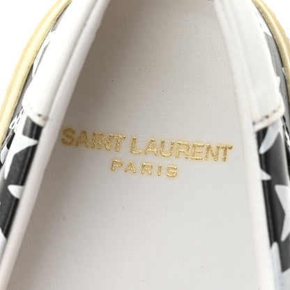 Saint Laurent Calfskin Star Skate Slip On Sneakers 37 Black Blue Optique 7 of 9