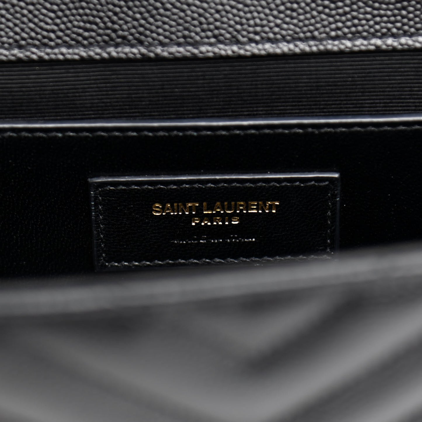 Grain De Poudre Matelasse Chevron Medium Monogram Satchel Black