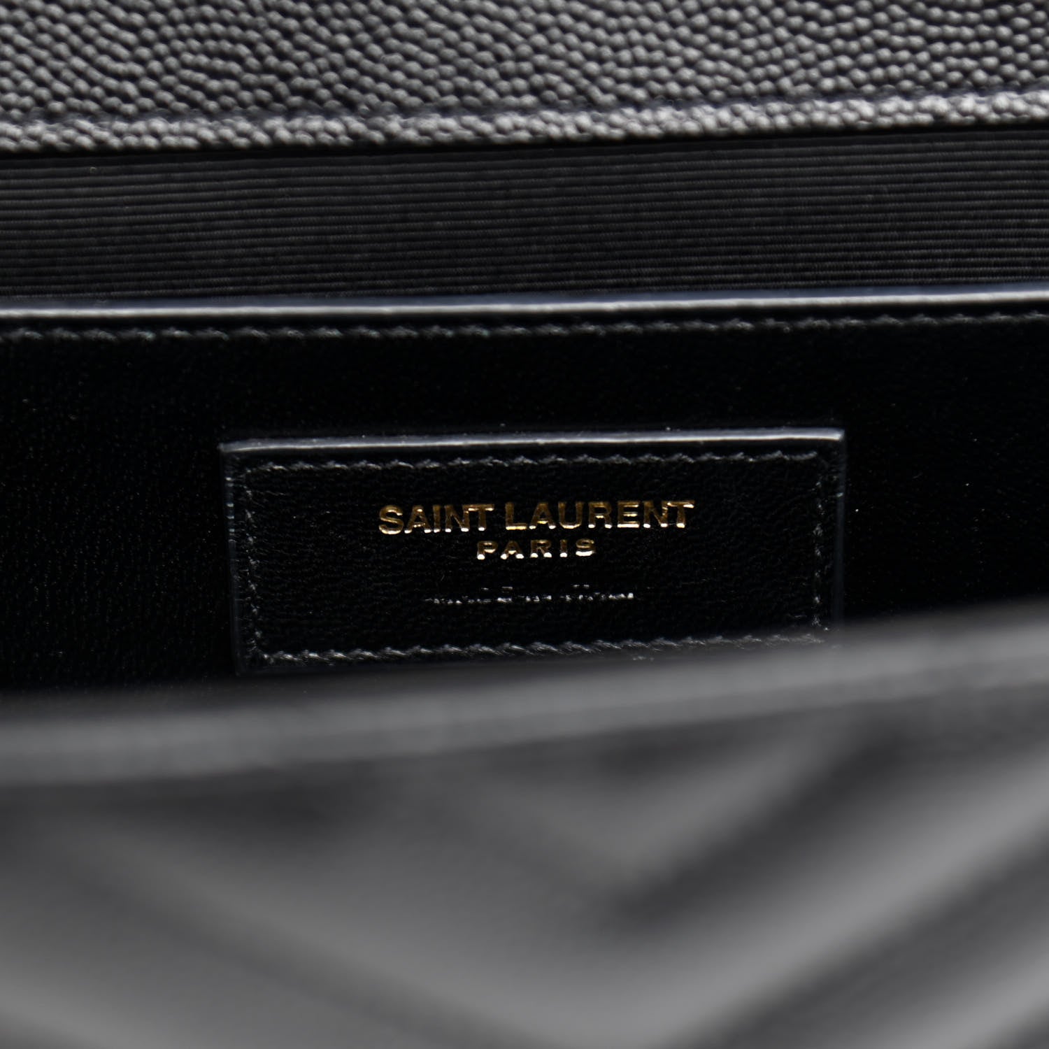 Saint Laurent Grain De Poudre Matelasse Chevron Medium Monogram Satchel Black 6 of 10