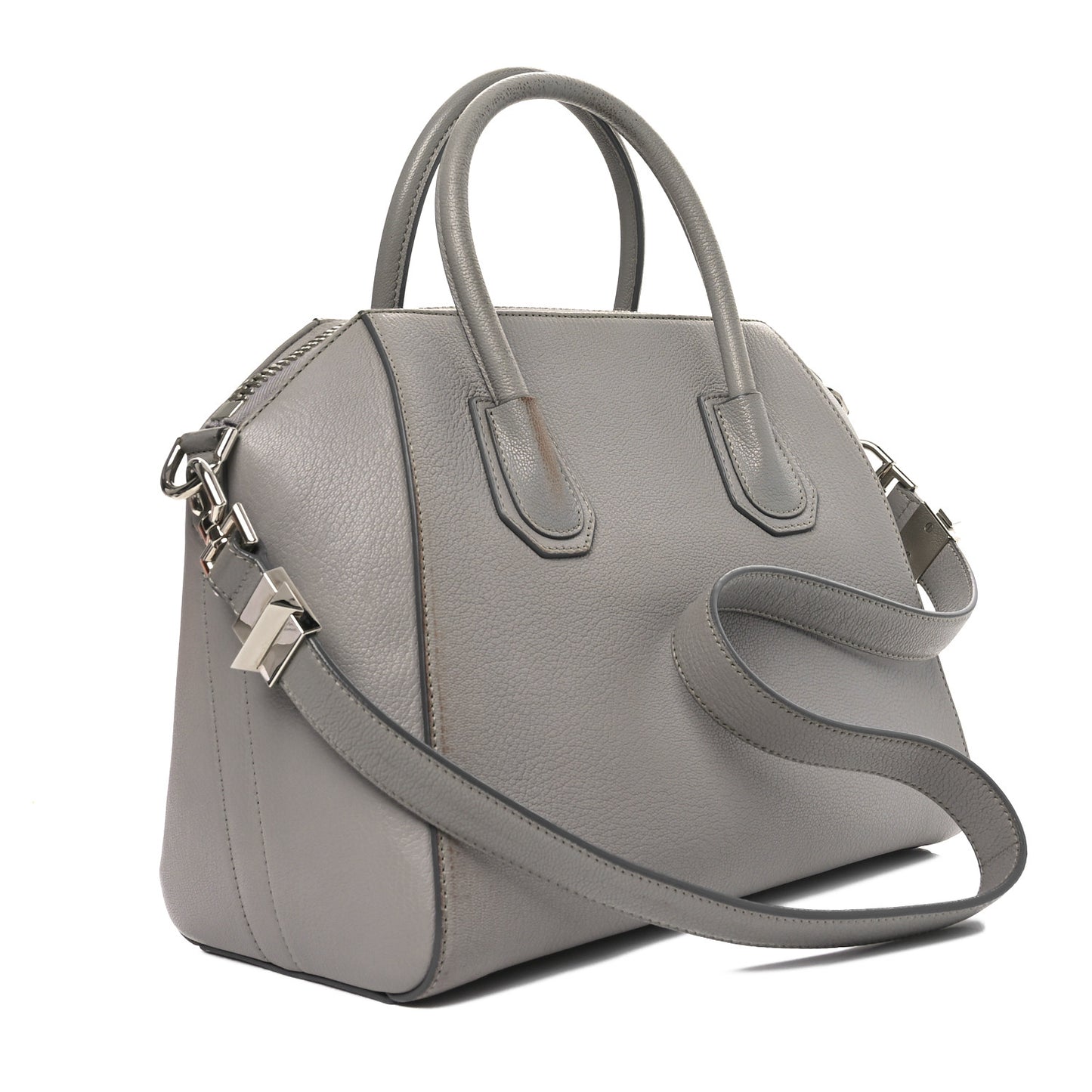 Sugar Goatskin Small Antigona Pearl Grey