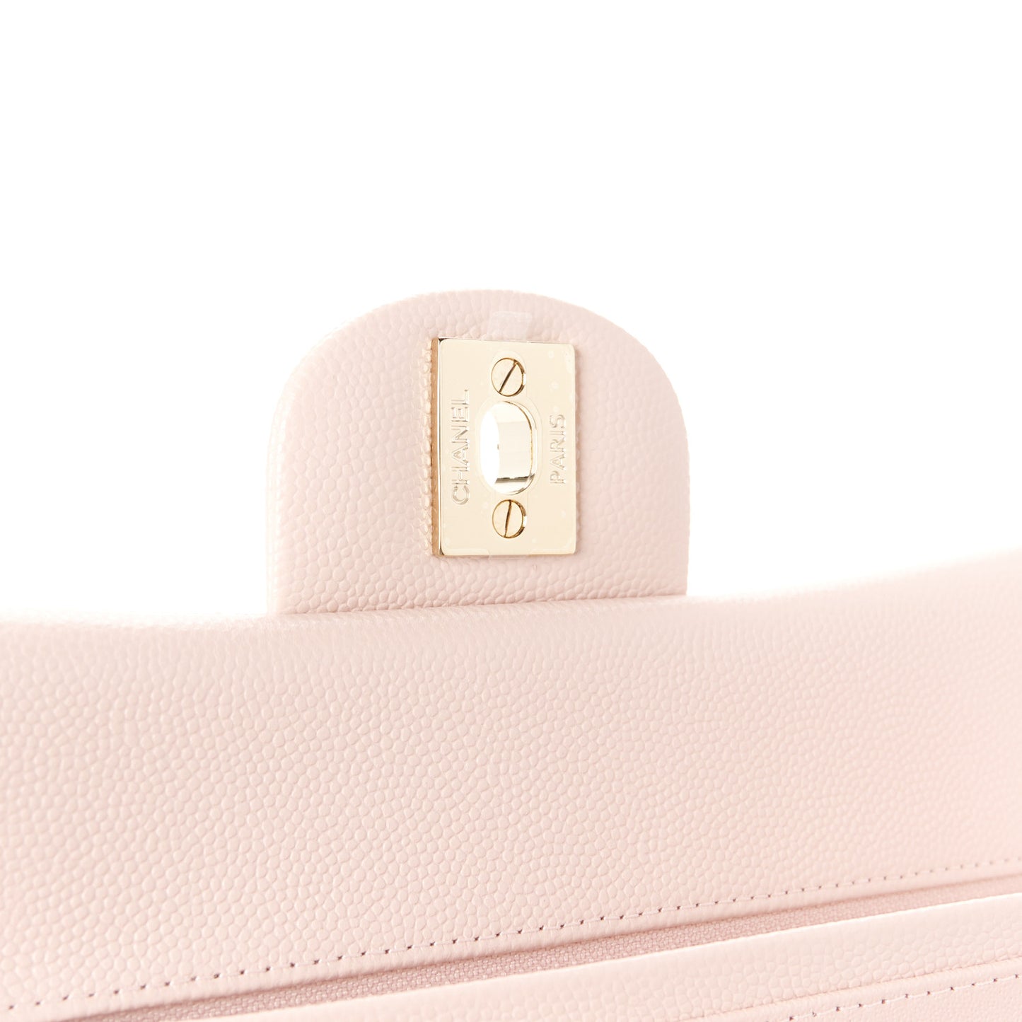 Caviar Quilted Small Double Flap Light Pink