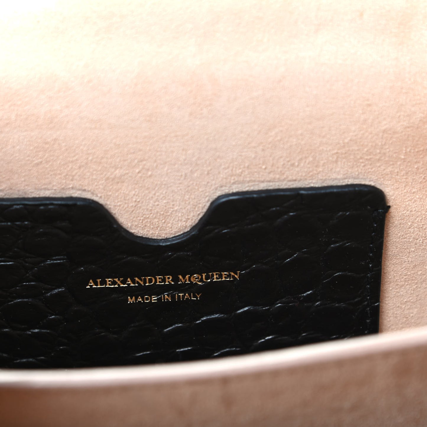 Calfskin Crocodile Embossed Box Shoulder Bag 19 Black
