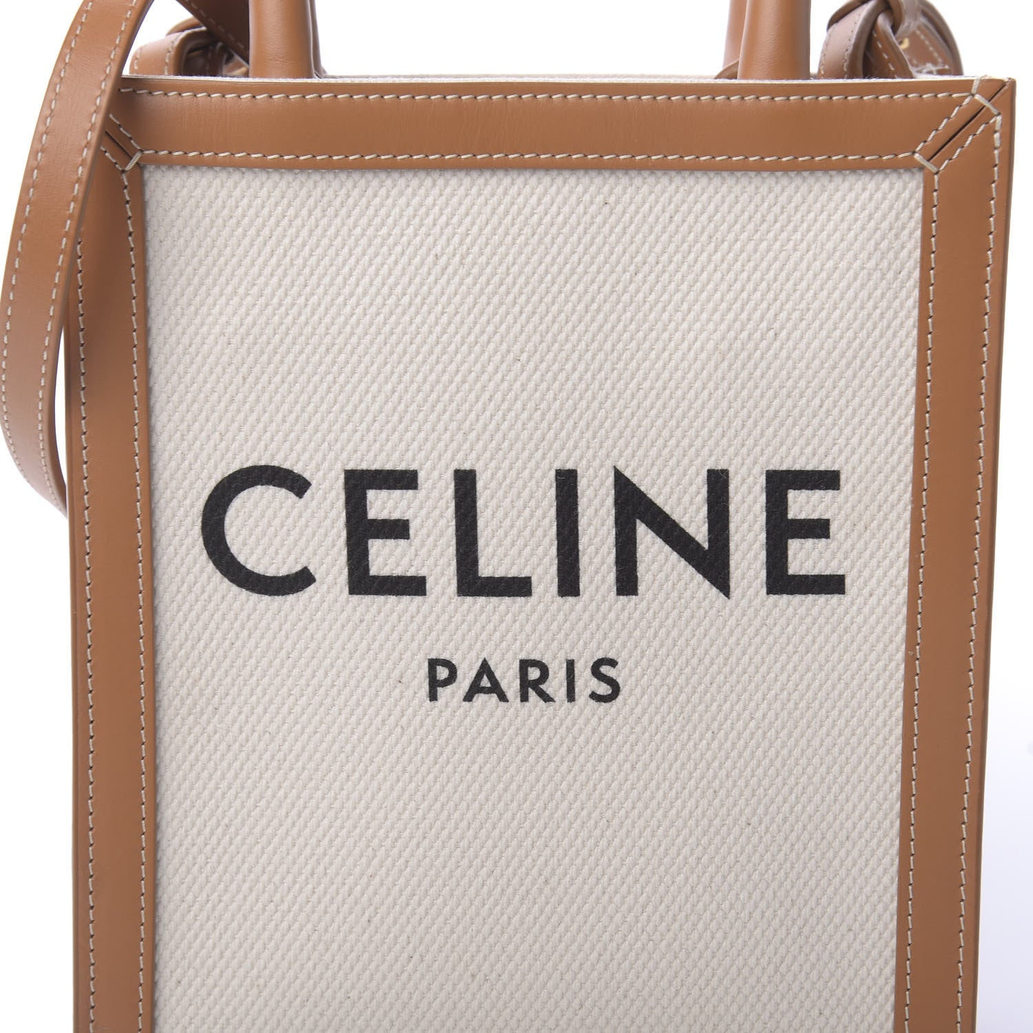 Celine Canvas Calfskin Mini Vertical Cabas Natural Tan 9 of 9