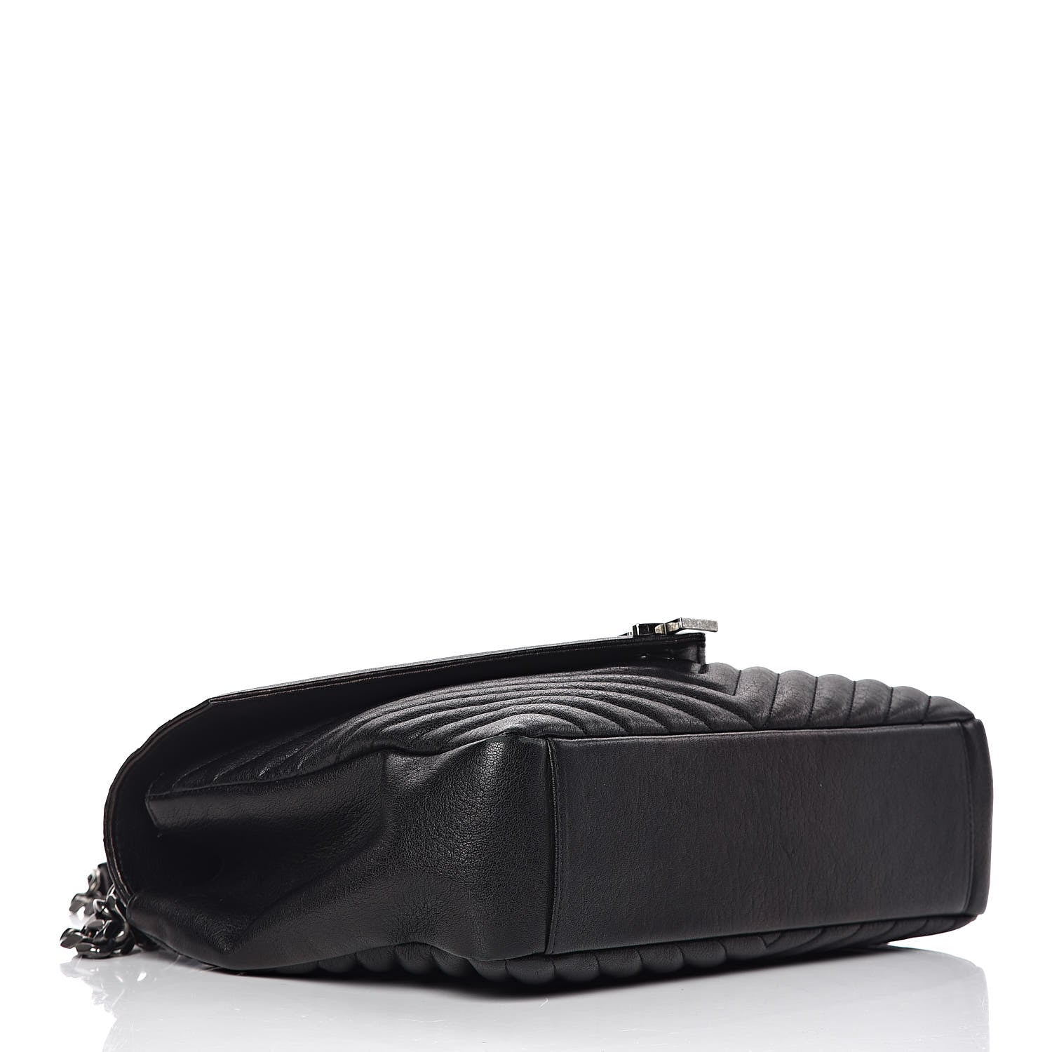 Saint Laurent Sheepskin Matelasse Chevron Monogram Large College Satchel Black 4 of 21