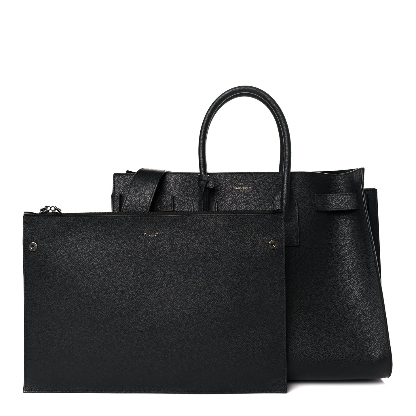 Grained Calfskin Large Sac De Jour Carryall Black
