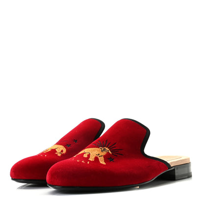 Gucci Velvet Mens Marmara Mules 8 Rosso 3 of 12