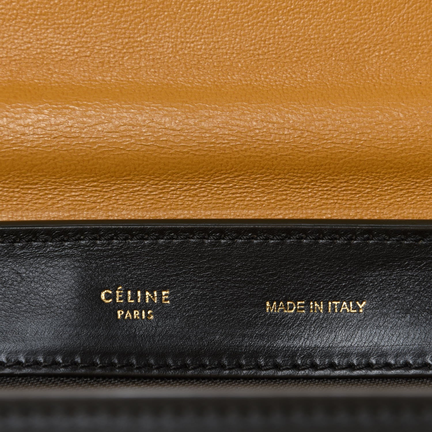 Celine Smooth Calfskin Suede Medium Tri-Color Trapeze Mustard 12 of 13