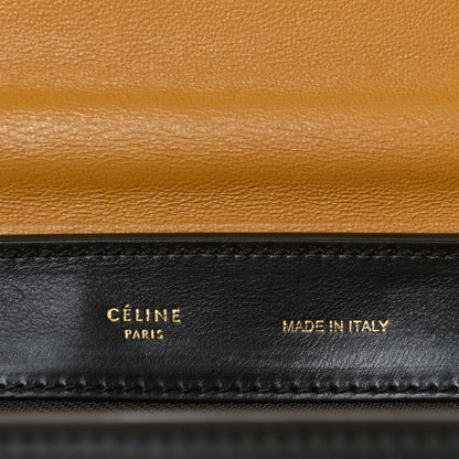 Celine Smooth Calfskin Suede Medium Tri-Color Trapeze Mustard 12 of 13