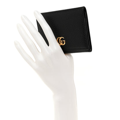Gucci Pebbled Calfskin GG Marmont Card Case Black 2 of 7