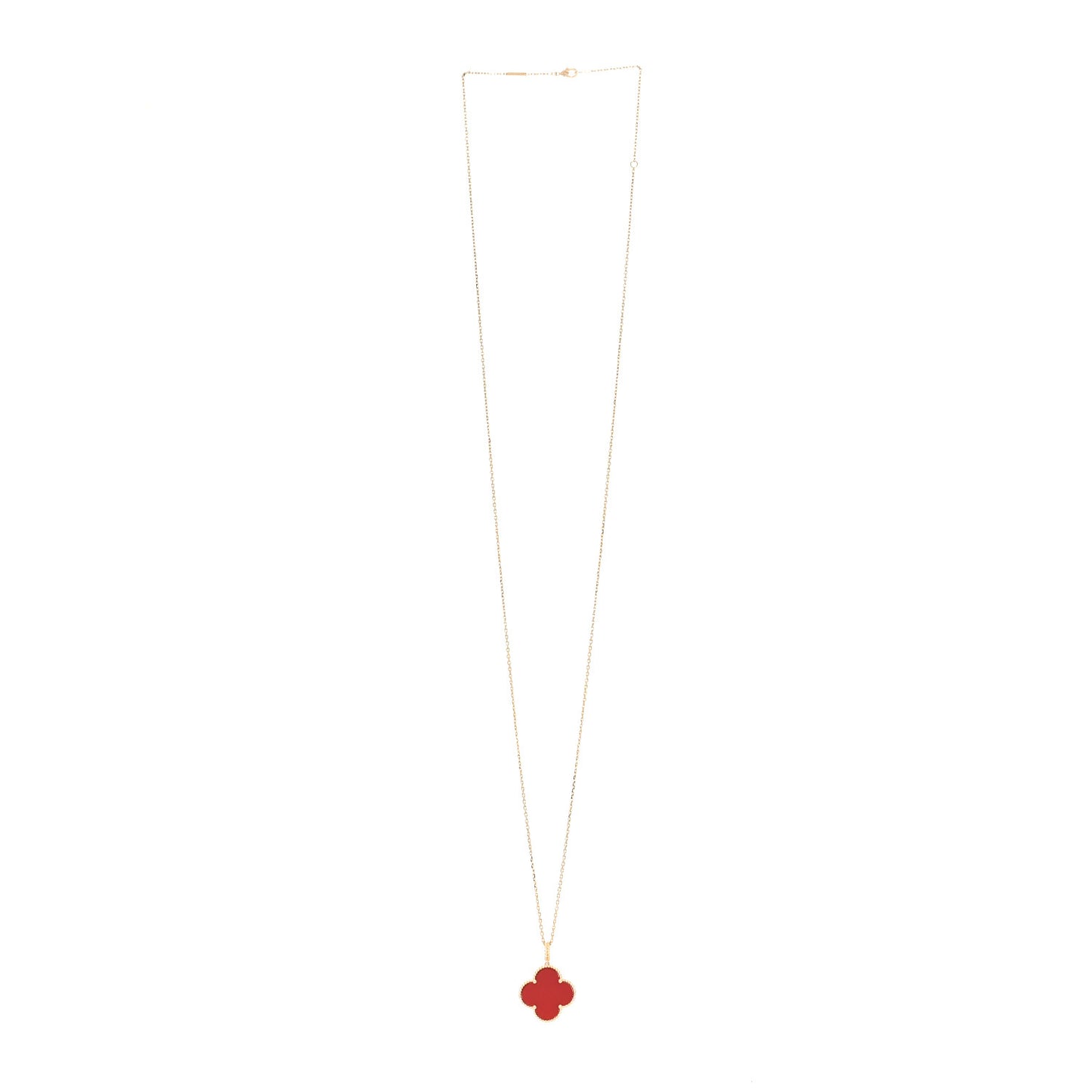 18K Yellow Gold Carnelian Magic Alhambra Long Necklace