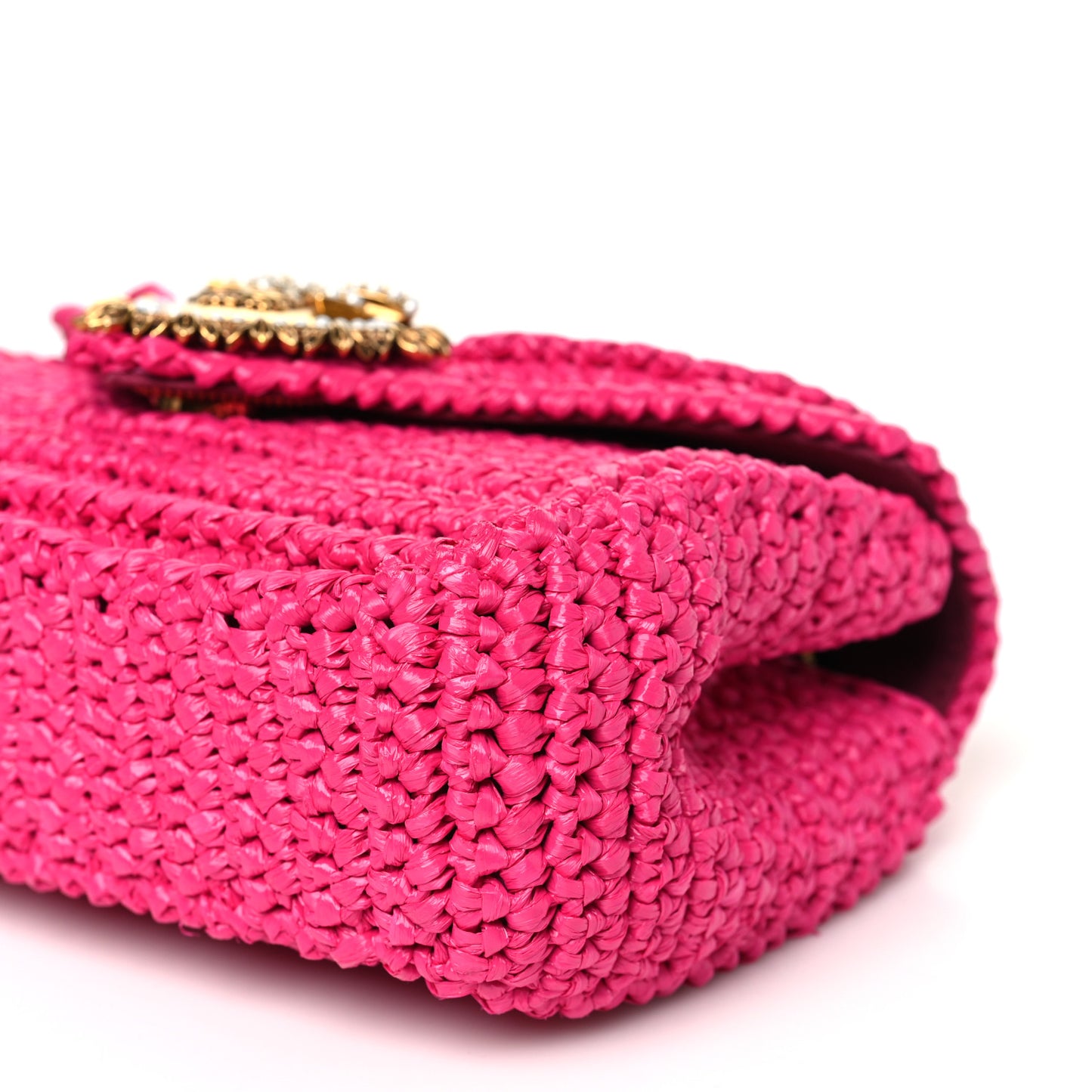 Raffia Woven Devotion Envelope Shoulder Bag Pink