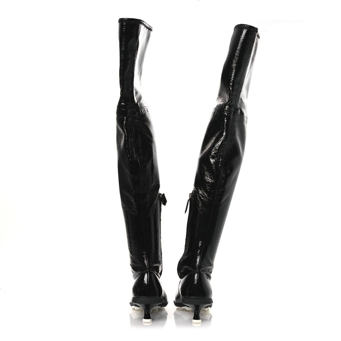 Nappa Stretch Knee High Heel Boot 36.5 Black