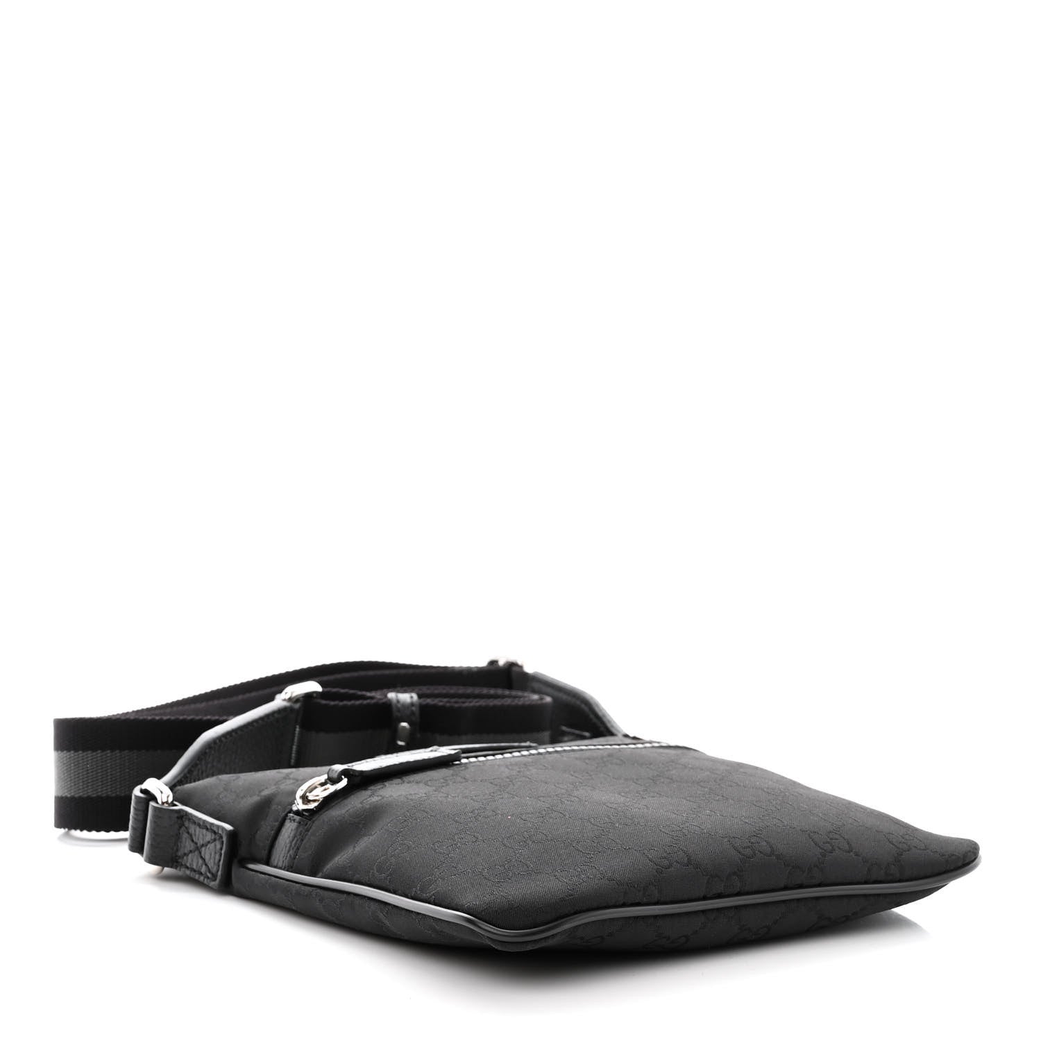 Gucci Nylon Monogram Mini Flat Messenger Bag Black 4 of 10