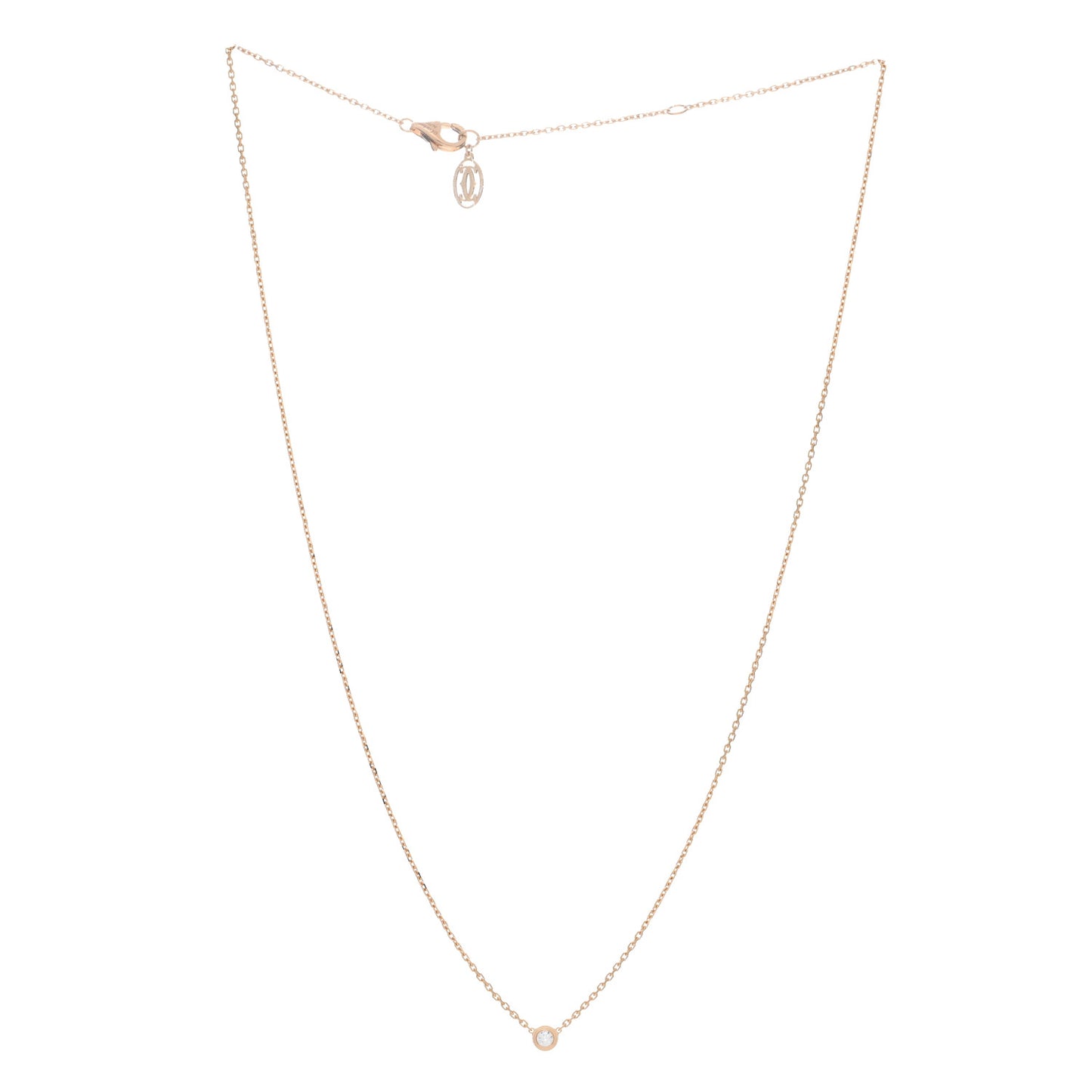 18K Pink Gold Diamond XS D'Amour Pendant Necklace