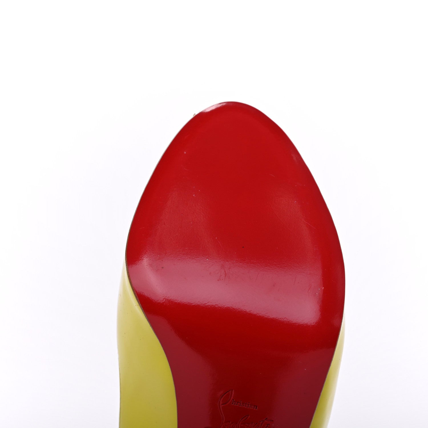 Christian Louboutin Patent No Prive 100 Pumps 38 Lemon 9 of 9