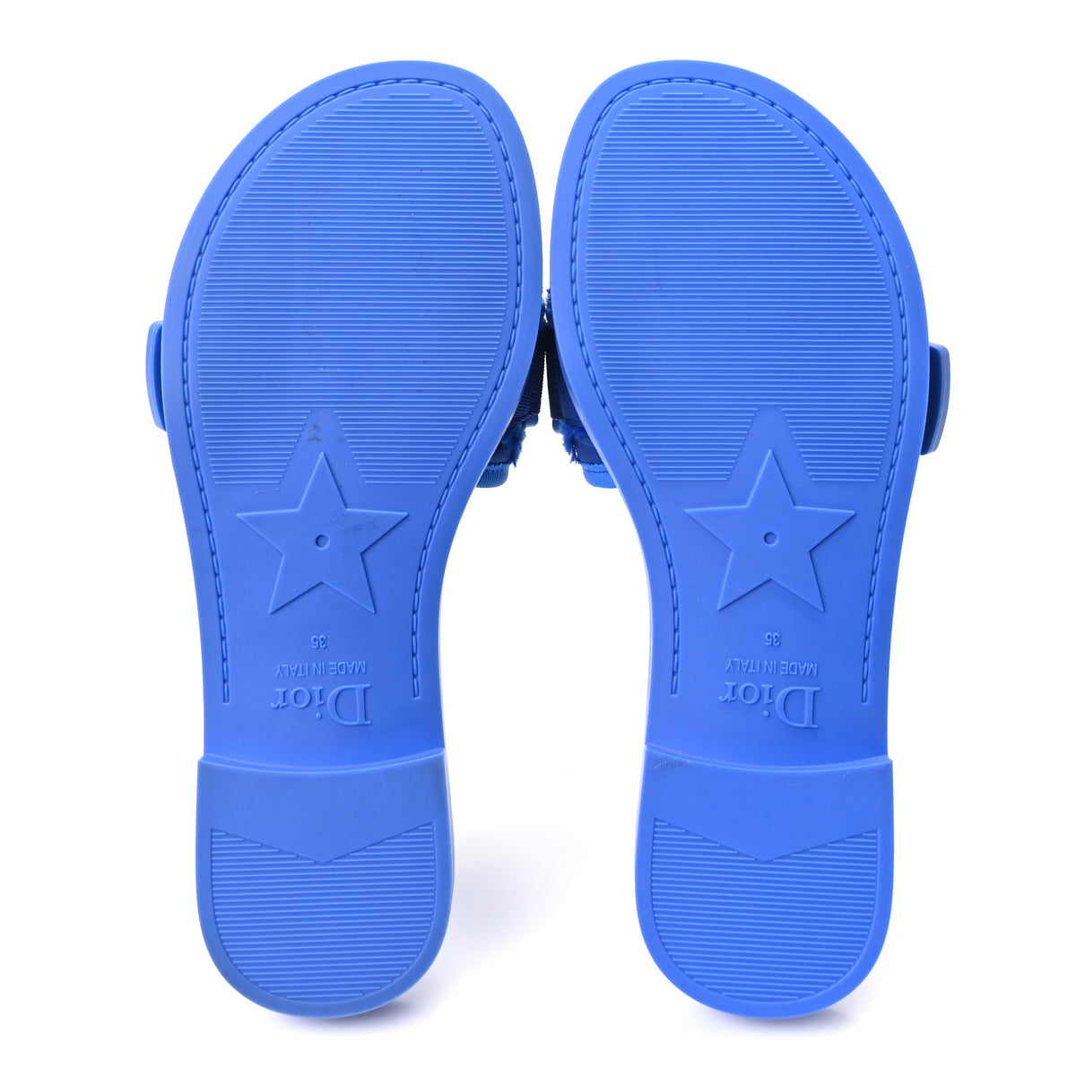 Technical Stretch Fabric Camouflage Dio(r)evolution Slide Sandals 35 Blue Fluo