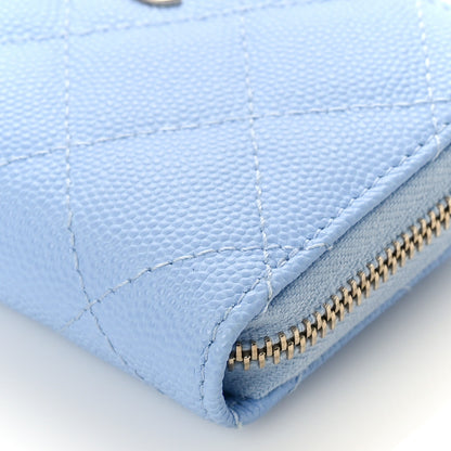 Chanel Caviar Quilted Zip Coin Purse Light Blue 9 of 9